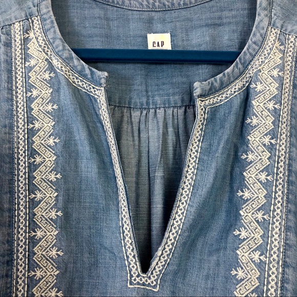 Gap Denim Dress Tie- Waist Size Large - Picture 4 of 7